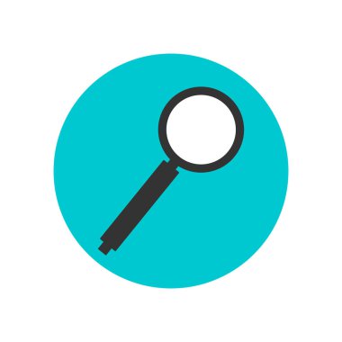 Büyüteç cam düz simgesi. Tıp, sağlık ve tıp online kavramı. 