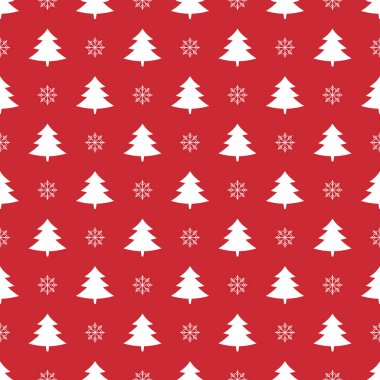 Noel ağacı ve kar taneleri desen arka plan. Noel kağıt ambalaj