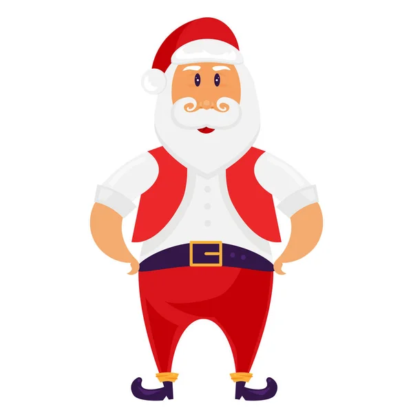 Vector Papai Noel Isolado Sobre Fundo Branco Natal Ano Novo — Vetor de Stock