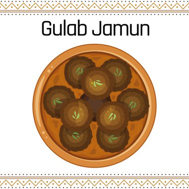 Kemalpaşa tatlısı, üstten görünüm, geleneksel Hint yemekleri, illüstrasyon vektör