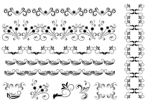Set of ornaments, floral vector ornaments for your design