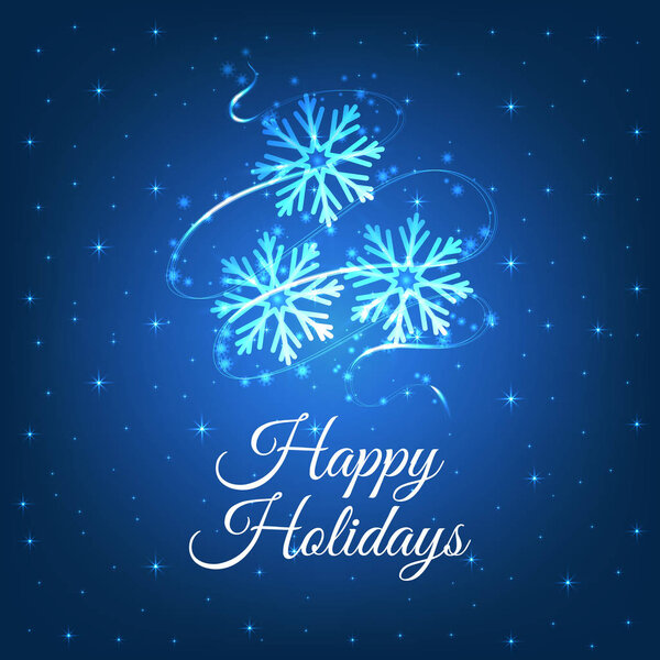 Абстрактное сияние снежинки. Рождественское поздравление, зимнее время. Векторная иллюстрация
.