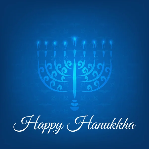 Jewish holiday Hanukkah background,  menorah with burning candles. Vector Illustration.