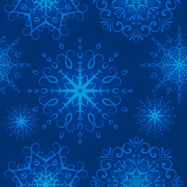 Winter Nahtlose Textur Endloses Muster Mit Schneeflocken Schneefall Nahtloses Muster — Stockvektor