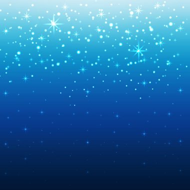 Soyut parlak Noel, Festival arka plan, kar, sparkles ve mavi arka plan üzerinde parlayan öğeleri.