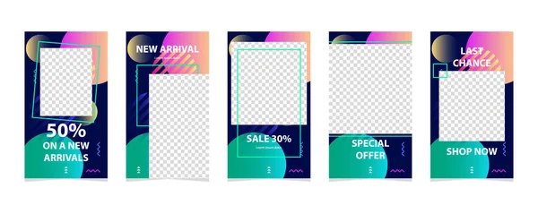 Kommersiella Instagram Berättelser Eps Redigerbara Berättelse Omslagsdesign För Främjande — Stock vektor
