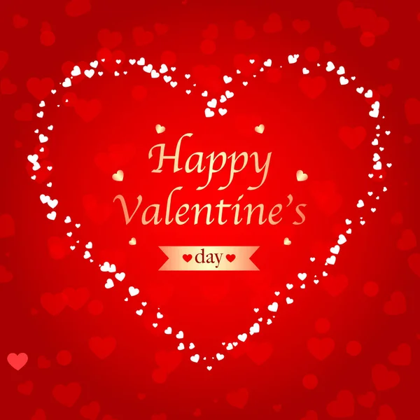 Feliz Día San Valentín Corazones Dispersos Marco Del Corazón Ilustración — Vector de stock