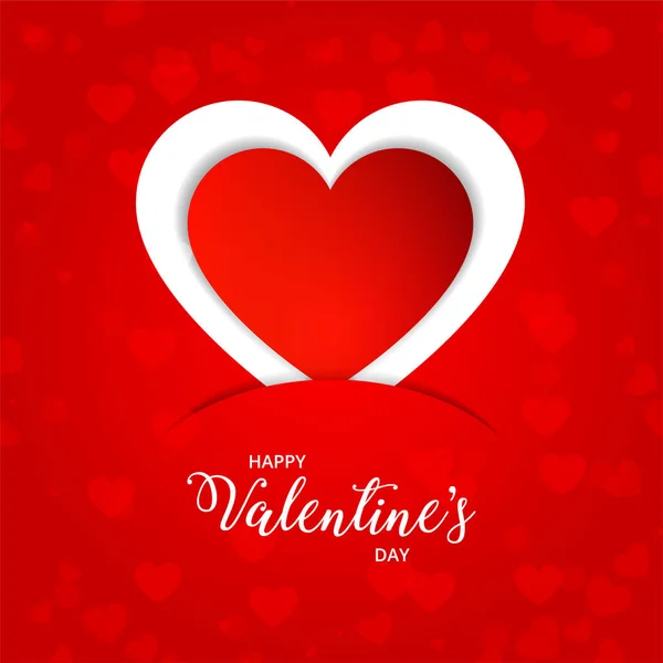 Día San Valentín Tarjeta Felicitación Corazón Cortado Papel Corazones Rojos — Vector de stock