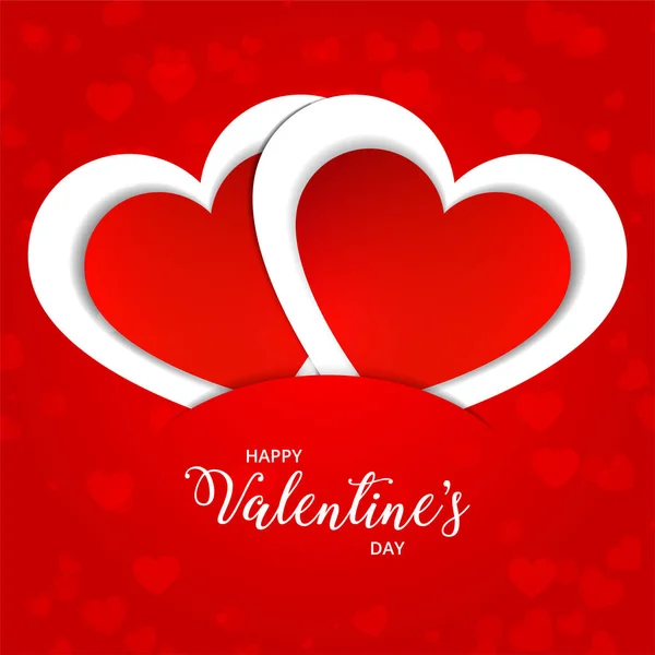 Día San Valentín Tarjeta Felicitación Corazones Cortados Papel Corazones Rojos — Vector de stock