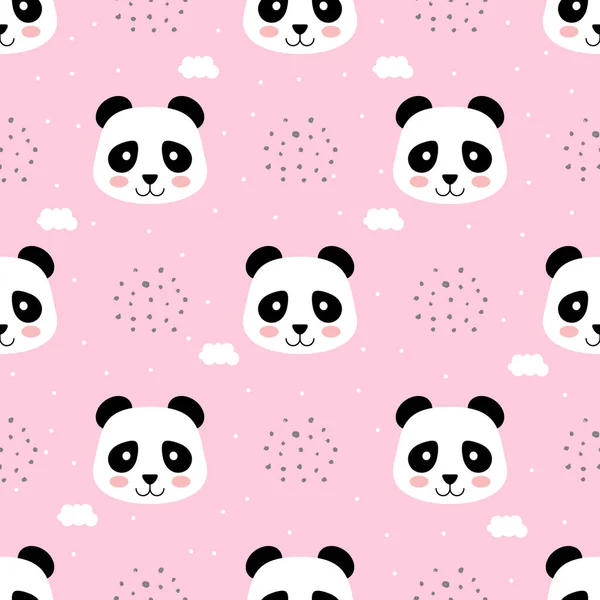 Panda seamless modeli, hayvan simgesi, karikatür vektör