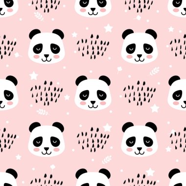 Çizgi film panda seamless modeli