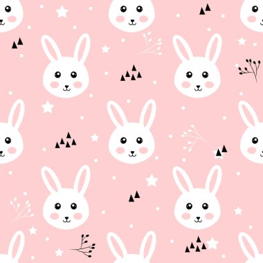 Karikatür tavşan seamless modeli