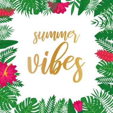 Yaz vibes poster, web sayfası, el ilanı veya tebrik kartı için arka plan vektör.