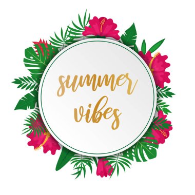 Yaz vibes poster, web sayfası, el ilanı veya tebrik kartı için arka plan vektör.