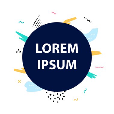 Farklı geometrik şekiller ile evrensel yaratıcı sanatsal kartı. Afiş, poster, kart, kapak, davet veya el ilanı için trendy grafik tasarım.