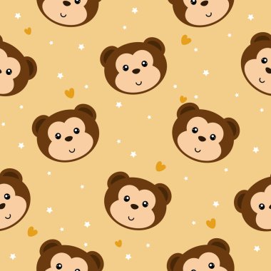 Çizgi film sevimli maymun seamless modeli