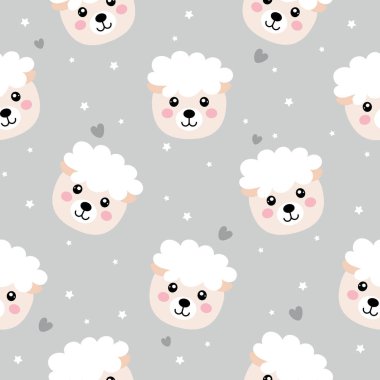 Çizgi film sevimli koyun seamless modeli