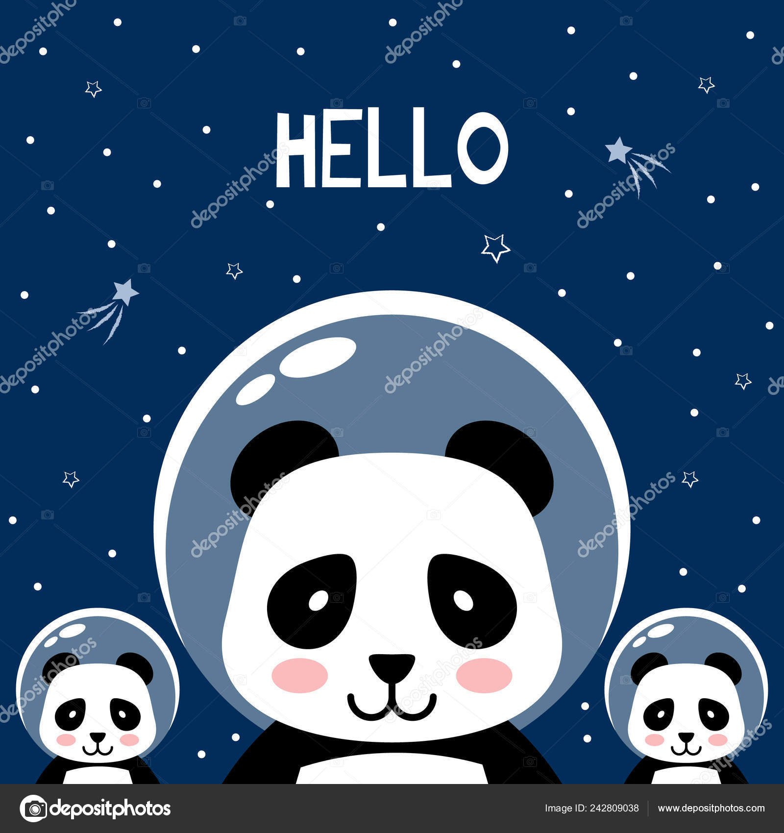 Panda Espaço Dizer Olá Impressão Vetorial Ilustração Vetorial Desenhos  Animados imagem vetorial de melanierom© 242809038