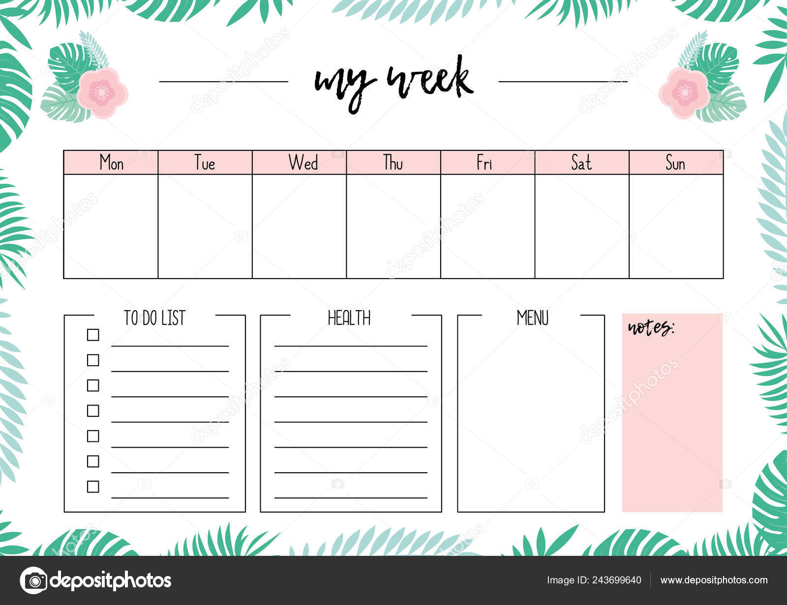 Summer time Weekly Planner Website page Laptop computer Diary Organiser Reserve image relating to Weekly Planner Page called Summer season Weekly Planner Website page Laptop Diary Organiser Guide
