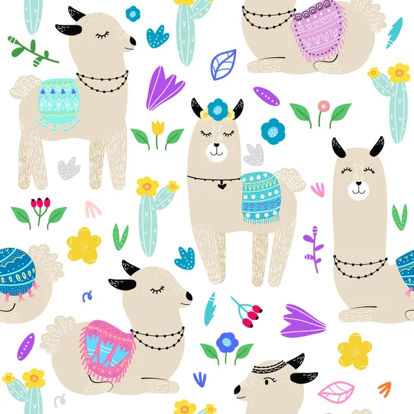 Lamas vektör ile Seamless modeli.