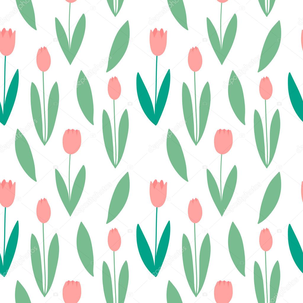 Tulips seamless pattern.Vector illustration