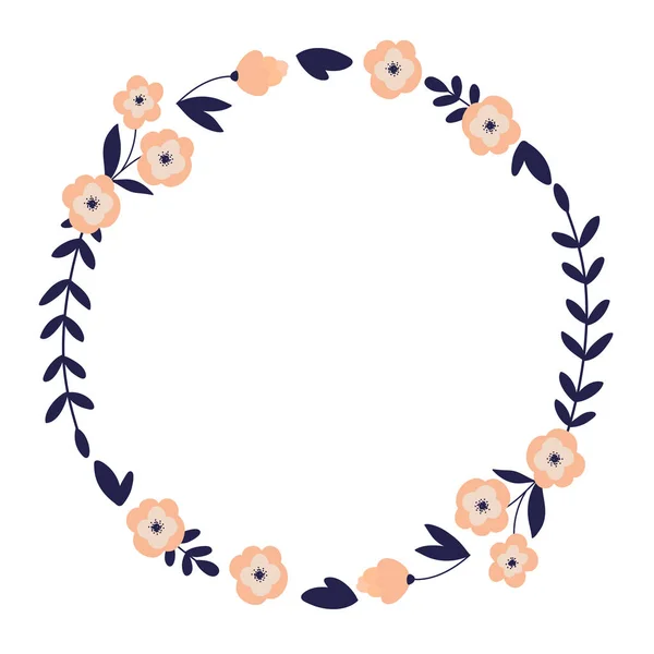 Floral spring wreath, vector illustration.