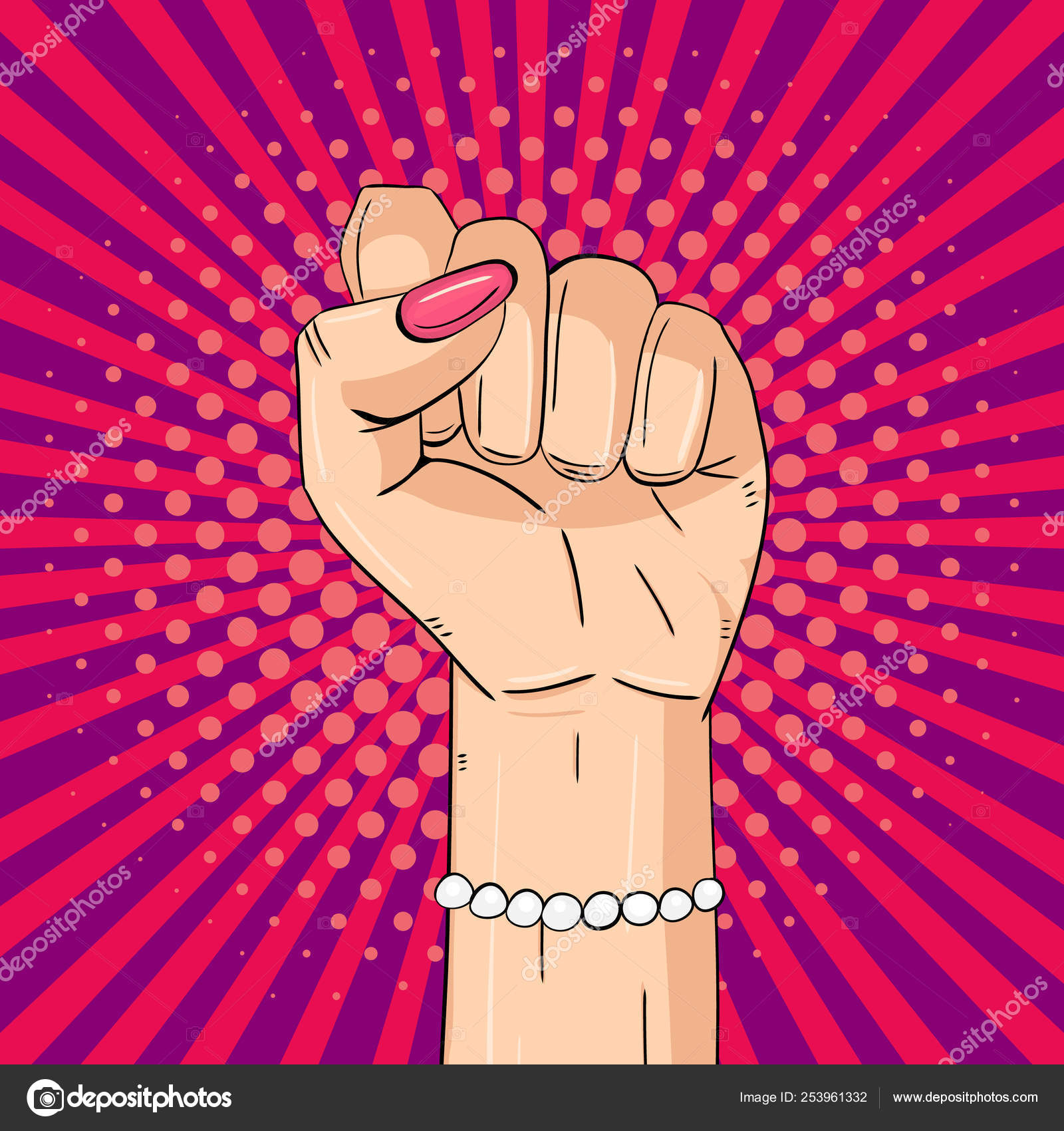 Women S March. Female Hand with Her Fist Raised Up. Girl Power Stock Vector  - Illustration of protest, international: 114747646