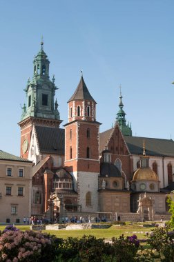Krakow şehir merkezi, Polonya. Wawel Kraliyet Kalesi. Muhteşem mimari, Simgesel yapılar.