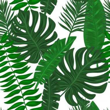 Trendy tropikal saçaklar tasarım için sorunsuz desen. Ambalaj kağıdı, çiçek tekstili, arka plan dolgusu, kumaş için kroki. 