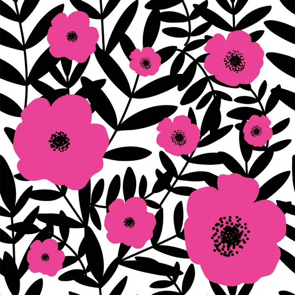 Folhas Flores Desenhadas Mão Estilo Moda Ilustração Vetorial Criativa Esboço — Vetor de Stock