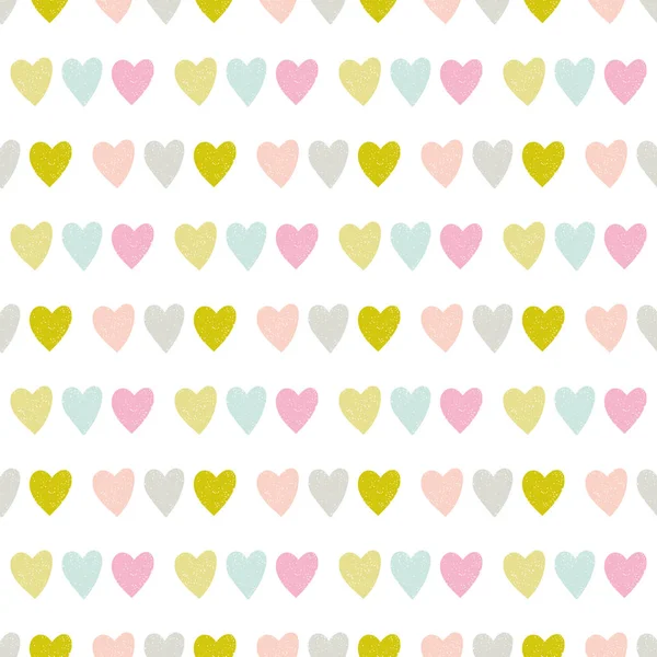 Seamless Pattern Hand Drawn Hearts Childish Texture Fabric Textile Apparel — Stock Vector