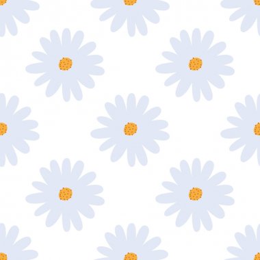 Soyut el çizilmiş çiçekler ve beyaz bir arka plan üzerinde yaprakları ile Dikişsiz desen. Ambalaj kağıdı, tekstil için vektör tasarımı. 