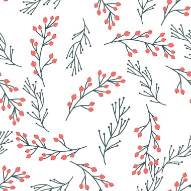 Beyaz arka planda çilek ile dikişsiz desen. Ambalaj kağıdı, tekstil için vektör tasarımı.