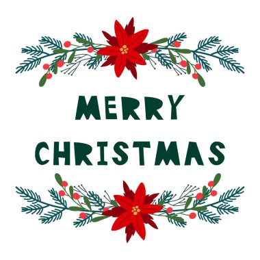 Metin Merry Christmas ile vektör baskı.