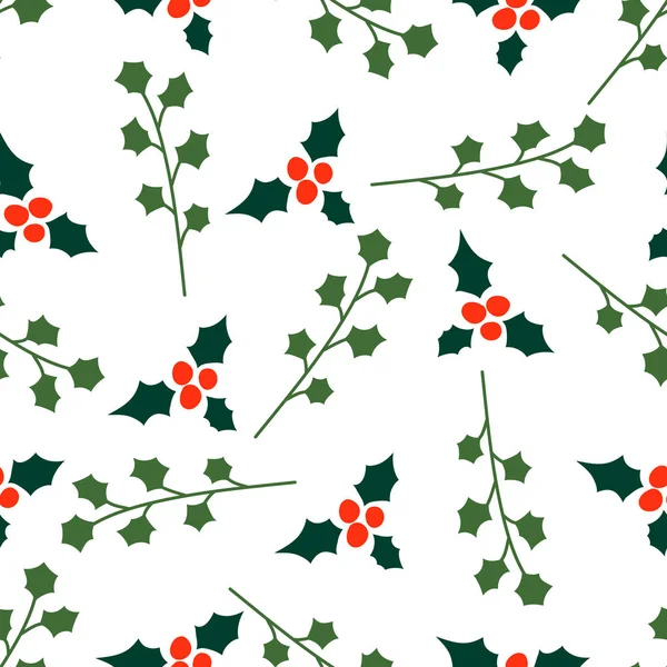 Padrão Sem Costura Com Flores Abstratas Natal Fundo Branco Design — Vetor de Stock