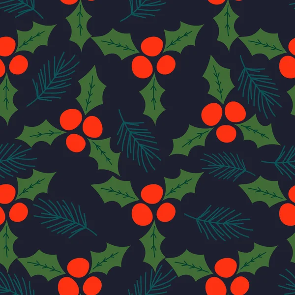 Naadloze Patroon Met Abstracte Kerst Florals Vector Ontwerp Voor Inpakpapier — Stockvector