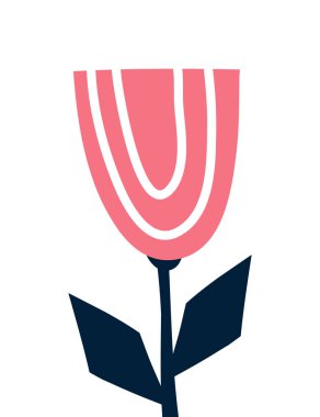 İskandinav tarzı vektör baskı Çiçek.