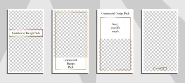 Ticari hikayeler tasarım, EPS 10. Promosyon için düzenlenebilir hikaye kapak tasarımı. Geometrik unsurlar, popüler renkler.