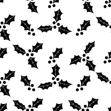 Ökseotu el İskandinav tarzı, dikişsiz desen arka plan çizilmiş. Noel ambalaj, kumaş, tekstil, konfeksiyon için idealdir.