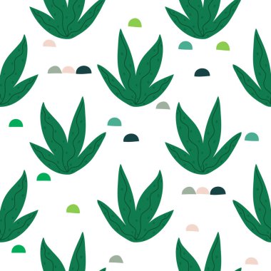 Tropikal yapraklar vektör arka plan. T-shirt için çocukça baskı, cl