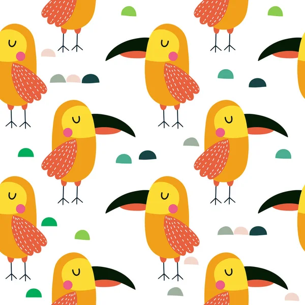 Векторный фон попугая. Детский дизайн для ткани, упаковки , — стоковый вектор