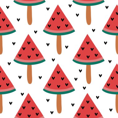 Karpuz vektör desen arka plan şeklinde dondurma. 
