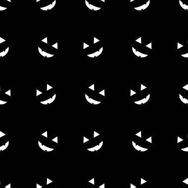 Korkunç yüzler vektör sorunsuz arka plan. Cadılar Bayramı deseni. 