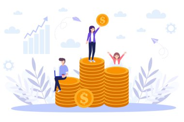 Hedefleme konsepti, iş stratejisi. Beyaz arka planda izole edilmiş düz vektör çizimi. Web pankartı, bilgi grafikleri ve web sayfası için kullanılabilir.