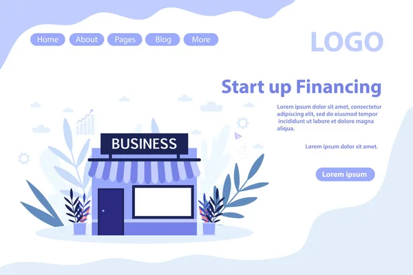 Iniciar e empresas página web online.Ilustração vetorial plana isolado em fundo branco. Pode usar para banner web, infográficos, página da web . — Vetor de Stock