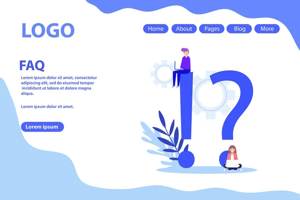 Faq vector banner. Vector illustratie voor webpagina, flyer, poster of advertentie — Stockvector