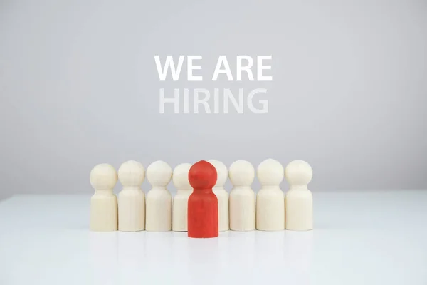 Hiring Searching New Workers Wooden Figures — Stock Photo, Image