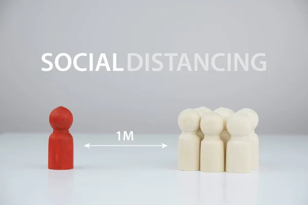Social distance, protection from viruses , wooden figures