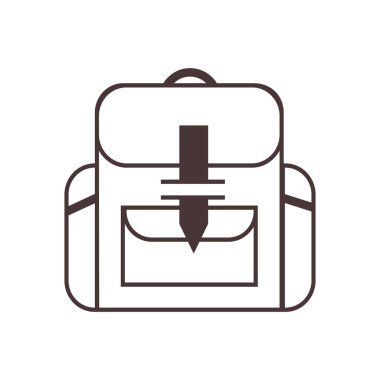 Sırt çantası simgesi. Sırt çantası vektör Illustration anahat.