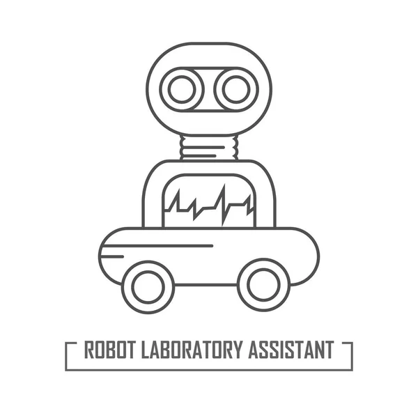 Illustration of a robot assistant in the laboratory. — Stock Vector